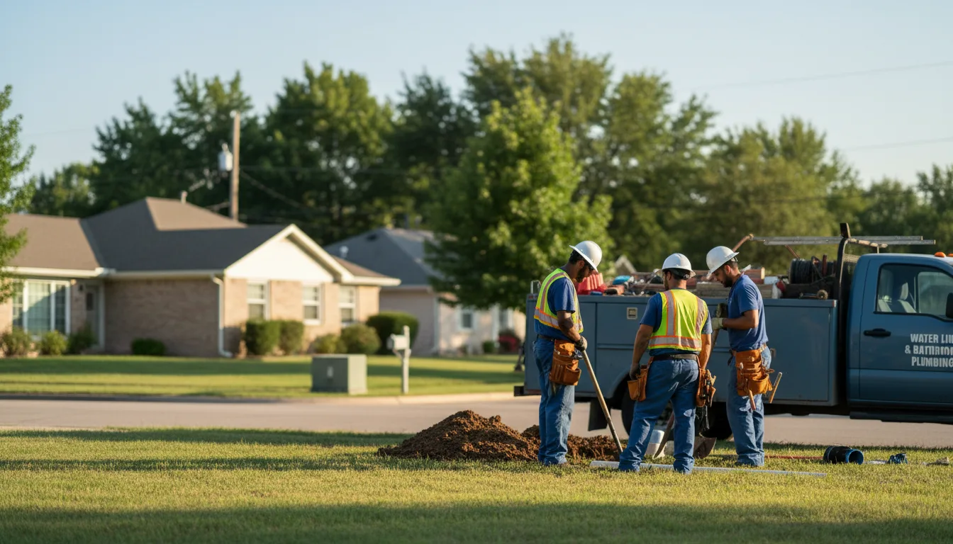 Residential water line and bathroom plumbing service in Salem, IN